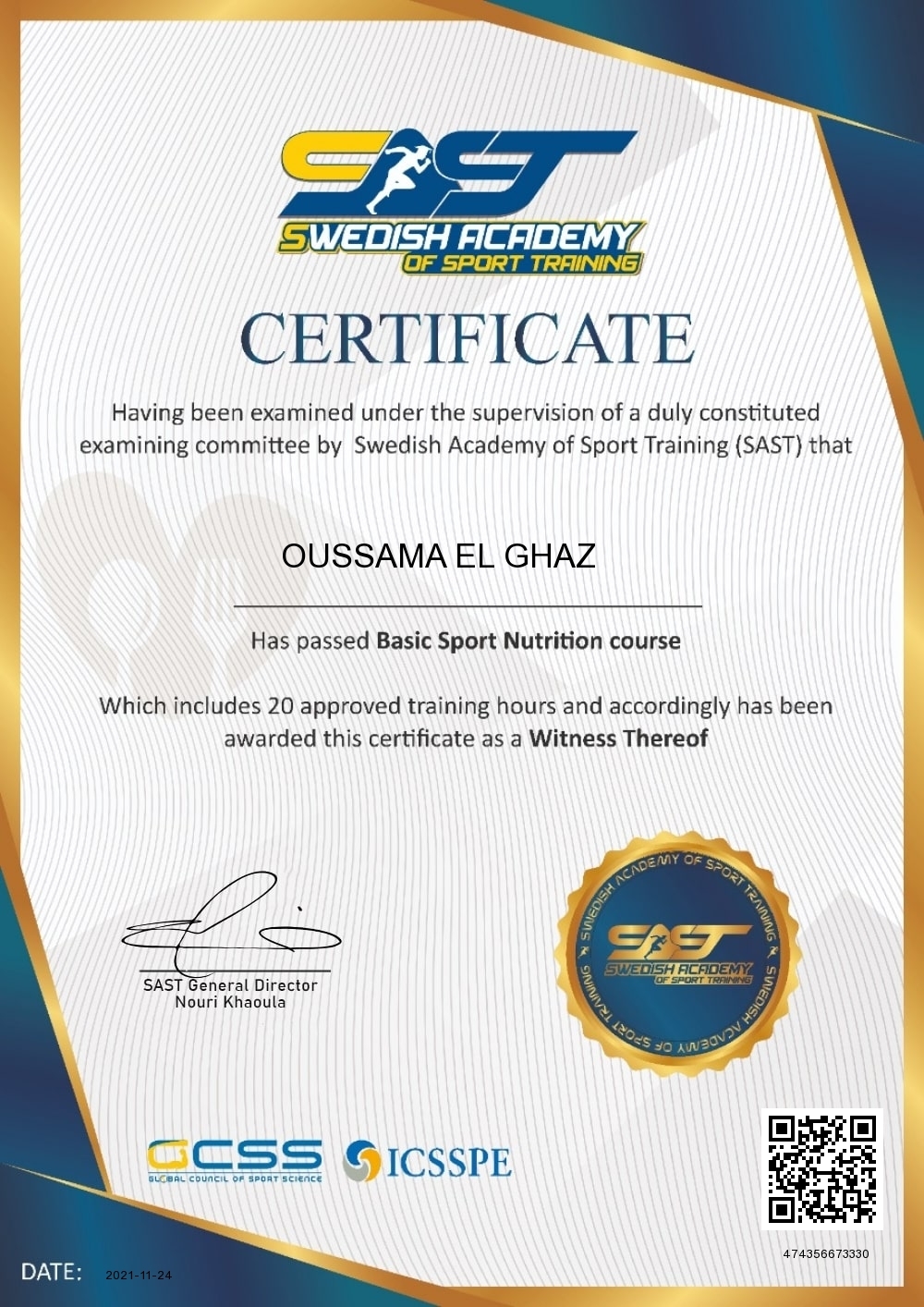 OUSSAMA EL GHAZ